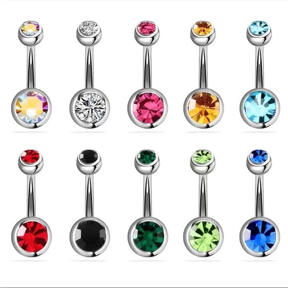 3pc - 14g Belly Button Rings Body Jewelry - Picture 3 of 3